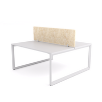 California Office Workstations (Loop Legs) 2-User Double-Sided Desk With AcoustiQ Screen (Natural Screen)