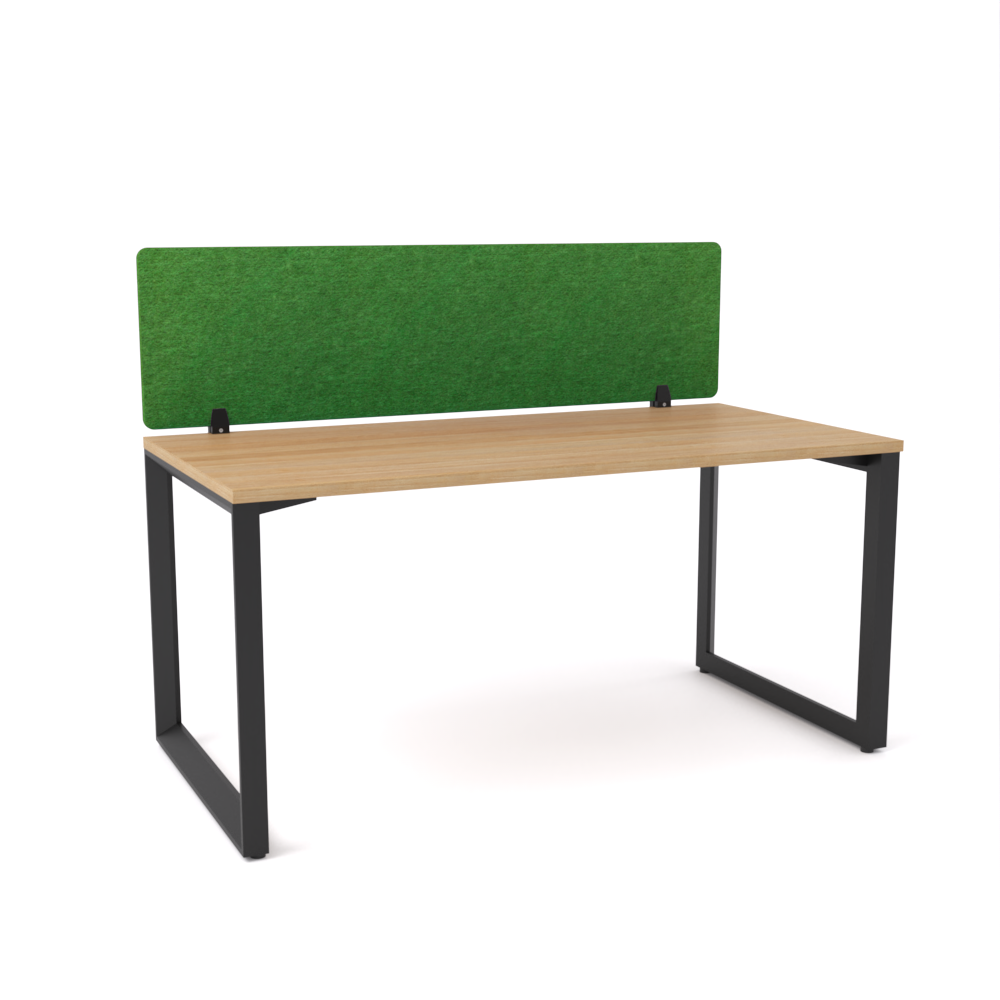 California Office Workstations (Loop Legs) 1-User Single-Sided Desk With Acoustic Screen (Green Screen)
