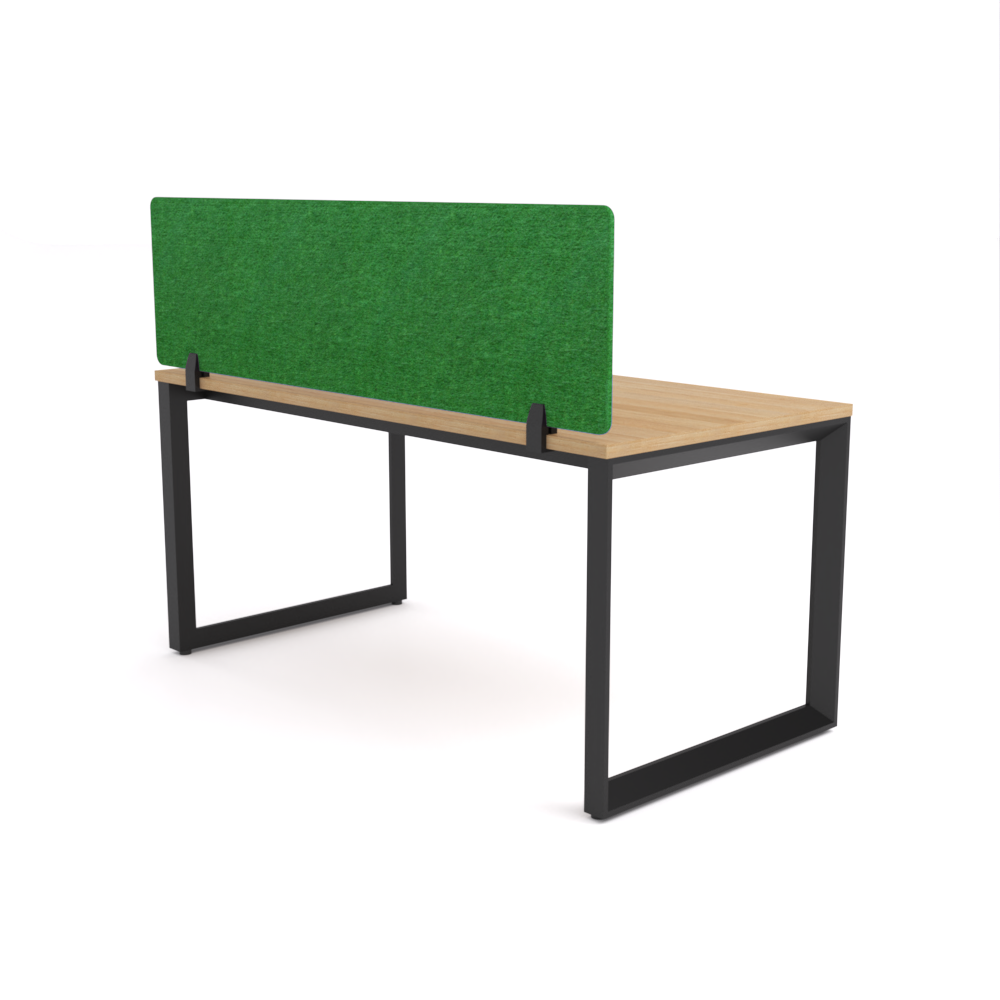 California Office Workstations (Loop Legs) 1-User Single-Sided Desk With Acoustic Screen (Green Screen)