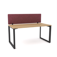 California Office Workstations (Loop Legs) 1-User Single-Sided Desk With AcoustiQ Screen (Maroon Screen)