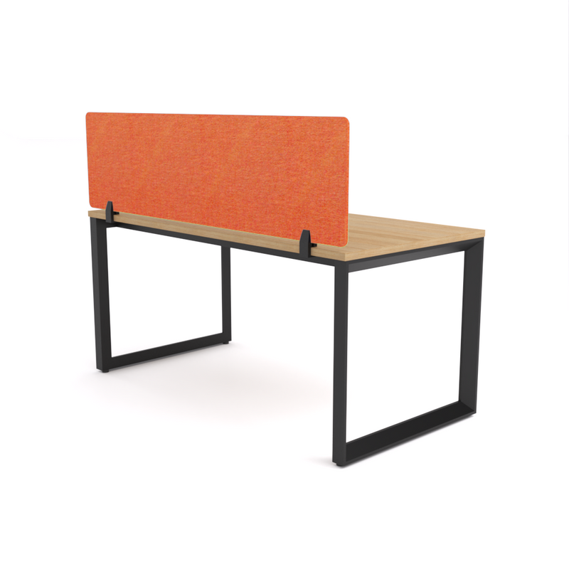 California Office Workstations (Loop Legs) 1-User Single-Sided Desk With AcoustiQ Screen (Orange Screen)