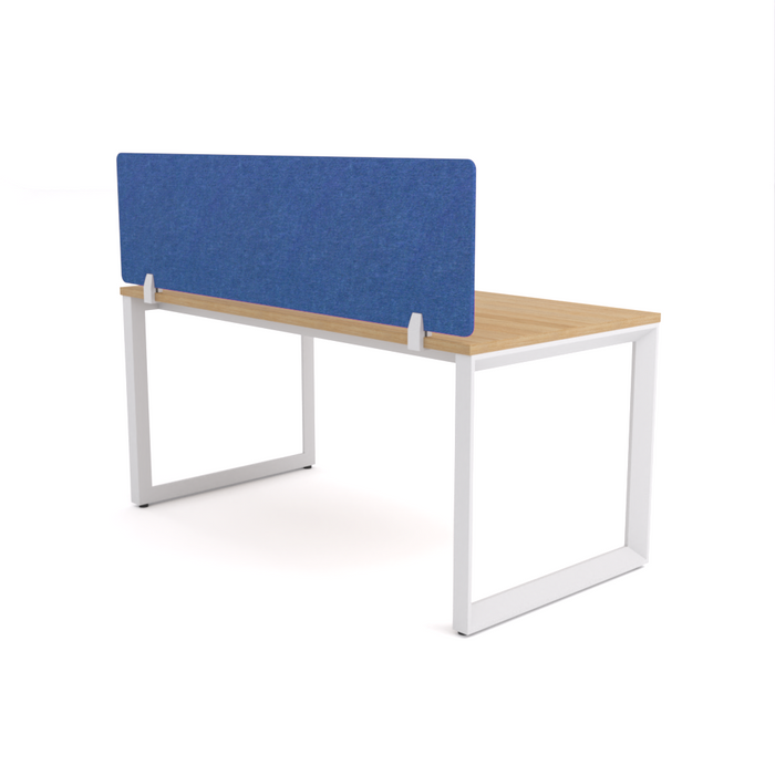 California Office Workstations (Loop Legs) 1 User Single Desk With AcoustiQ Screen (Cobalt Blue Screen)