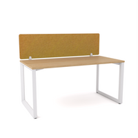California Office Workstations (Loop Legs) 1-User Single-Sided Desk With AcoustiQ Screen (Golden Yellow Screen)