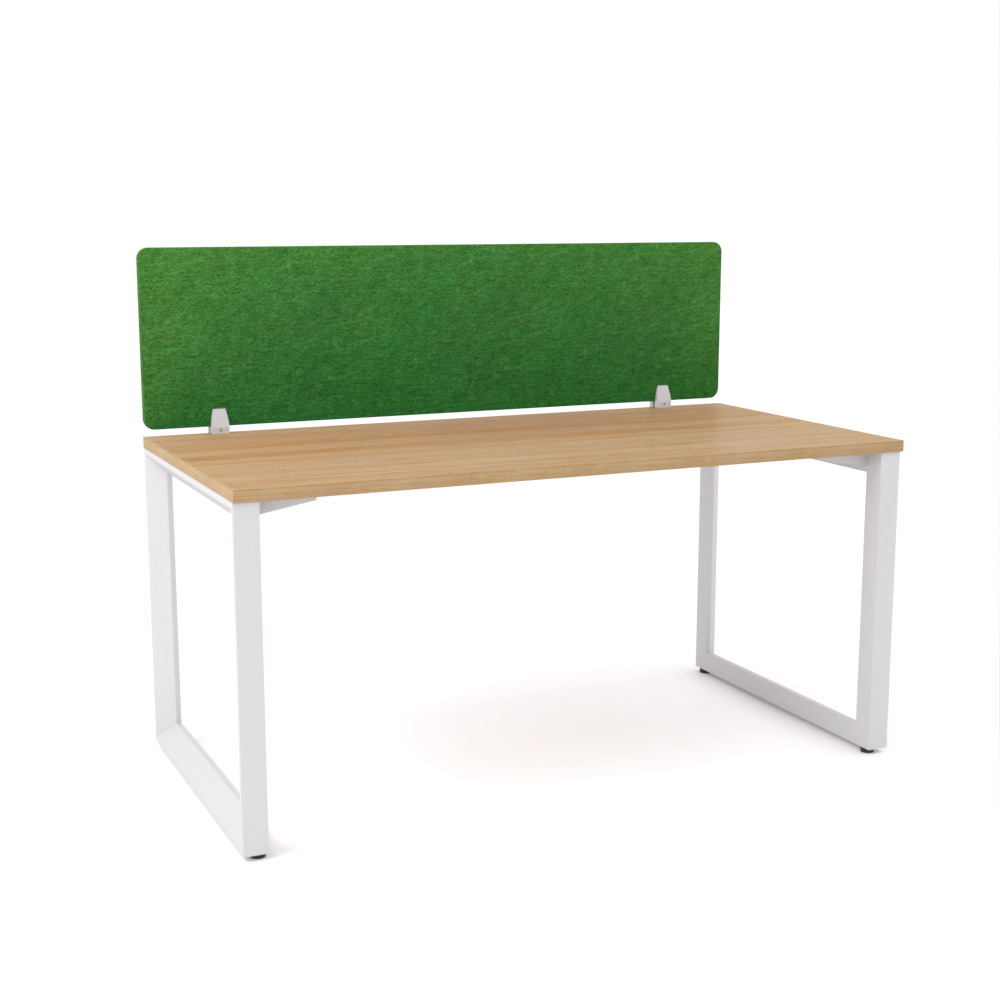 California Office Workstations (Loop Legs) 1-User Single-Sided Desk With Acoustic Screen (Green Screen)