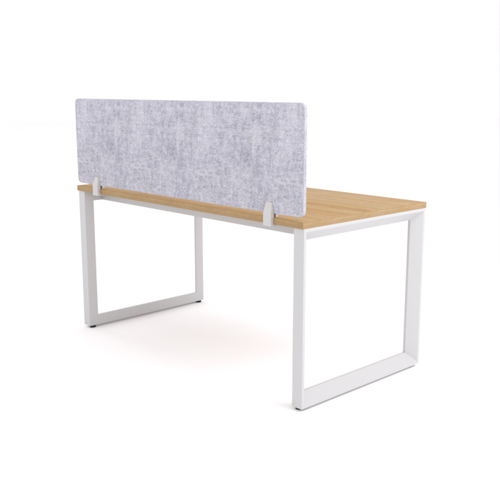 California Office Workstations (Loop Legs) 1 User Single Desk With AcoustiQ Screen (Marble Gray Screen)