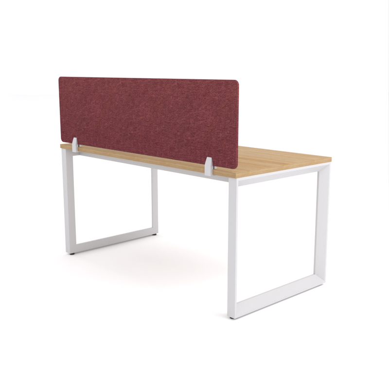 California Office Workstations (Loop Legs) 1-User Single-Sided Desk With AcoustiQ Screen (Maroon Screen)