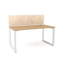 California Office Workstations (Loop Legs) 1-User Single-Sided Desk With AcoustiQ Screen (Natural Screen)