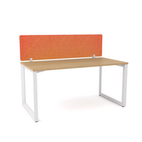 California Office Workstations (Loop Legs) 1-User Single-Sided Desk With AcoustiQ Screen (Orange Screen)