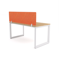 California Office Workstations (Loop Legs) 1-User Single-Sided Desk With AcoustiQ Screen (Orange Screen)