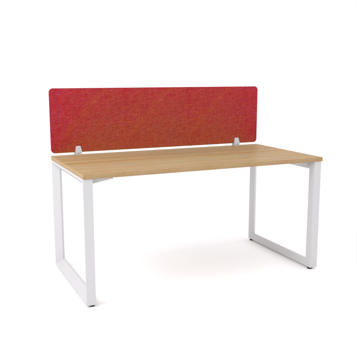 California Office Workstations (Loop Legs) 1 User Single Desk With AcoustiQ Screen (Red Screen)