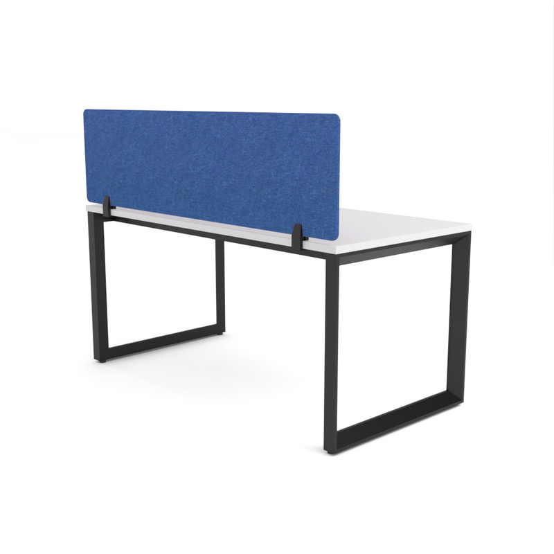 California Office Workstations (Loop Legs) 1-User Single-Sided Desk With AcoustiQ Screen (Cobalt Blue Screen)