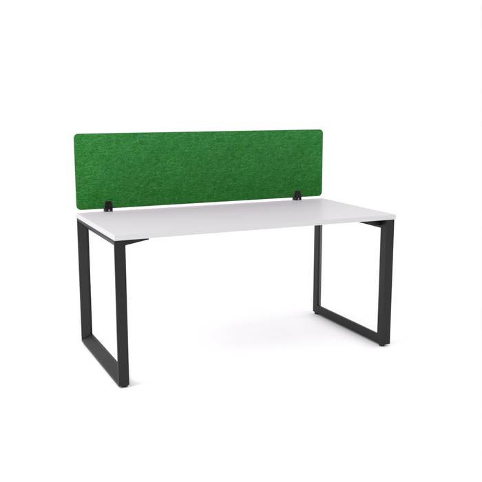 California Office Workstations (Loop Legs) 1 User Single Desk With Acoustic Screen (Green Screen)