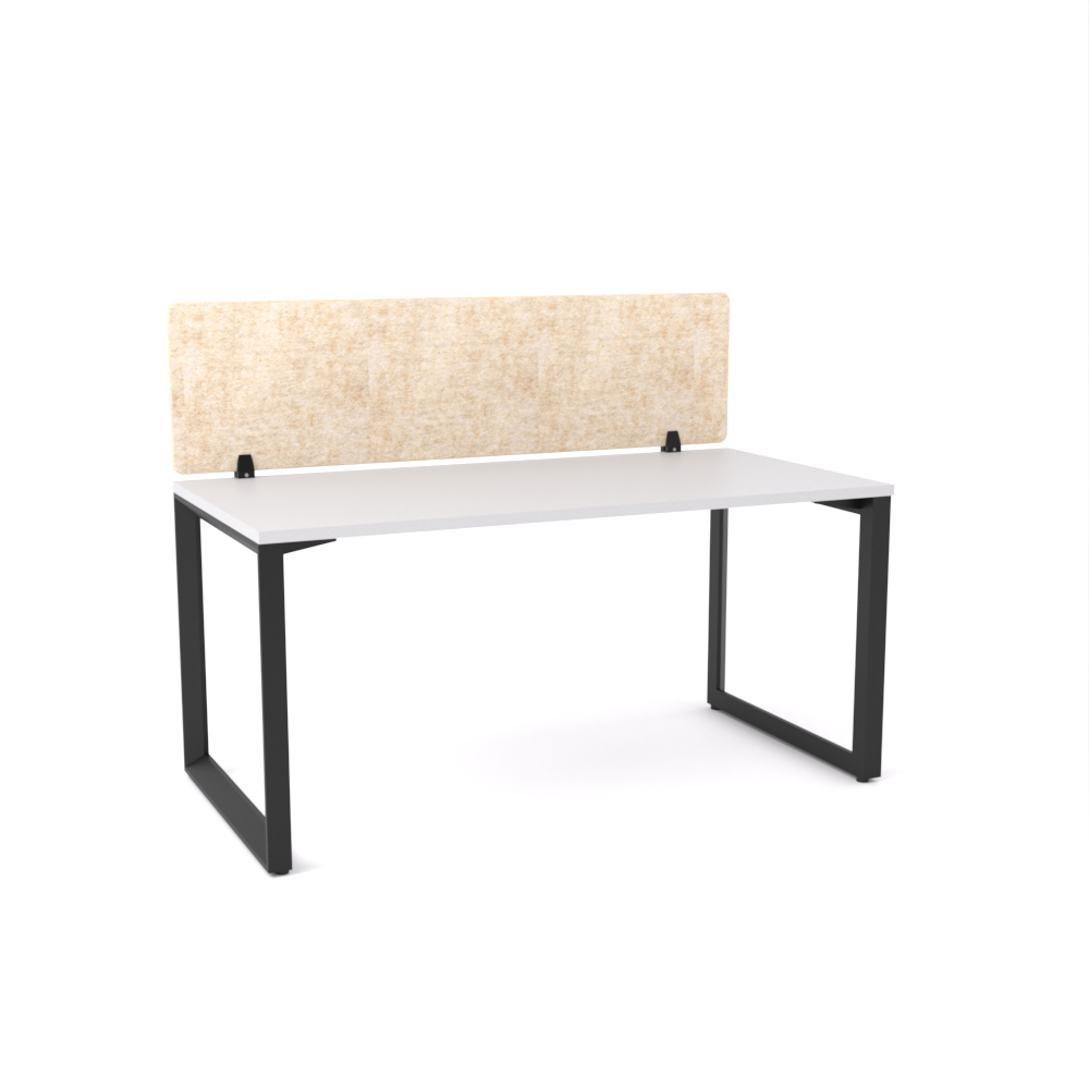 California Office Workstations (Loop Legs) 1-User Single-Sided Desk With AcoustiQ Screen (Natural Screen)