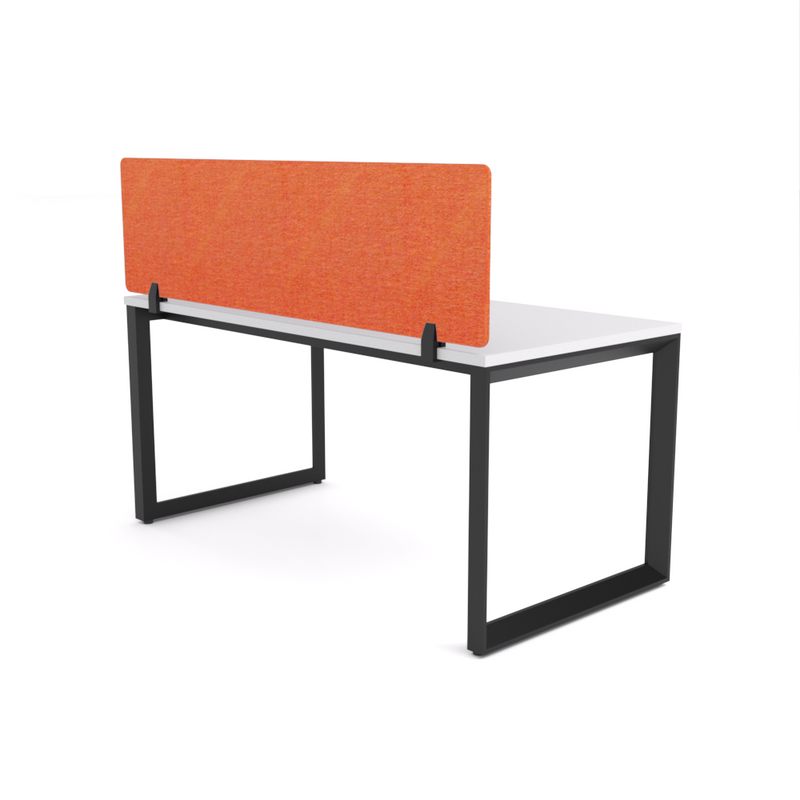 California Office Workstations (Loop Legs) 1-User Single-Sided Desk With AcoustiQ Screen (Orange Screen)