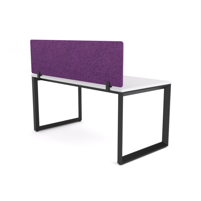 California Office Workstations (Loop Legs) 1 User Single Desk With AcoustiQ Screen (Purple Screen)