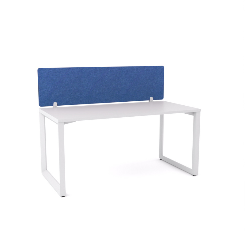 California Office Workstations (Loop Legs) 1-User Single-Sided Desk With AcoustiQ Screen (Cobalt Blue Screen)