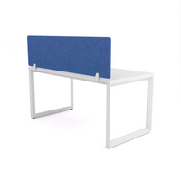 California Office Workstations (Loop Legs) 1-User Single-Sided Desk With AcoustiQ Screen (Cobalt Blue Screen)