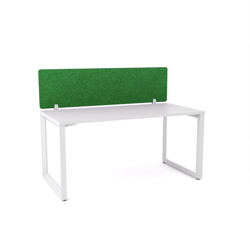 California Office Workstations (Loop Legs) 1-User Single-Sided Desk With Acoustic Screen (Green Screen)