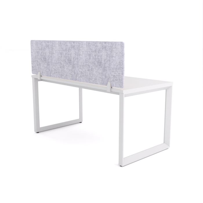 California Office Workstations (Loop Legs) 1 User Single Desk With AcoustiQ Screen (Marble Gray Screen)