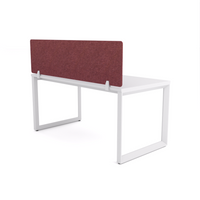 California Office Workstations (Loop Legs) 1-User Single-Sided Desk With AcoustiQ Screen (Maroon Screen)