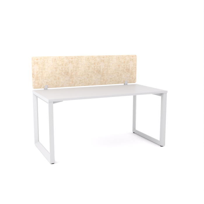 California Office Workstations (Loop Legs) 1 User Single Desk With AcoustiQ Screen (Natural Screen)