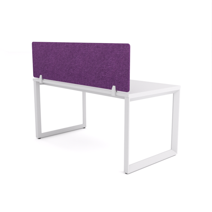 California Office Workstations (Loop Legs) 1 User Single Desk With AcoustiQ Screen (Purple Screen)