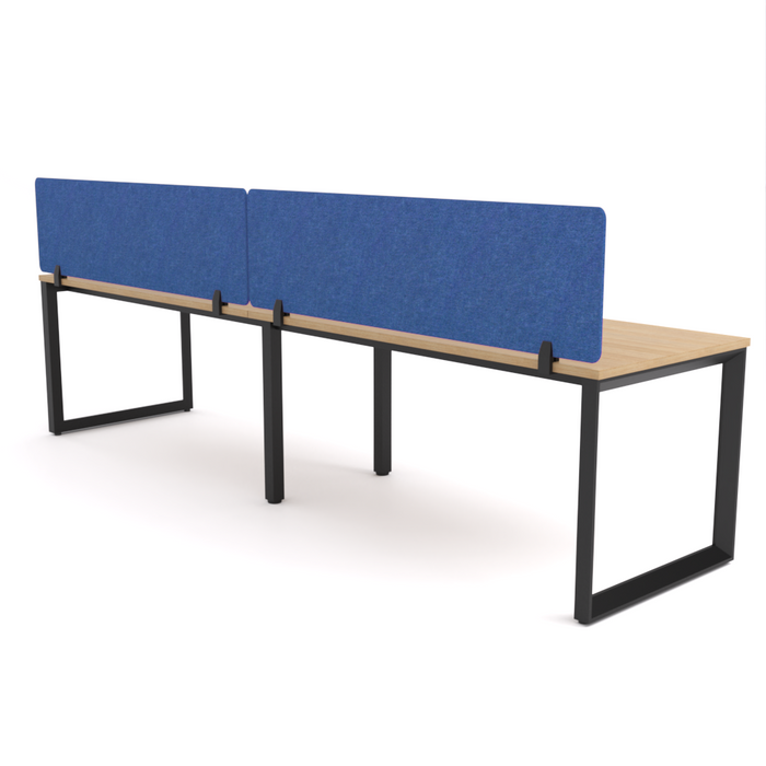 California Office Workstations (Loop Legs) 2 User Single-Sided Desks With AcoustiQ Screen (Cobalt Blue Screen)