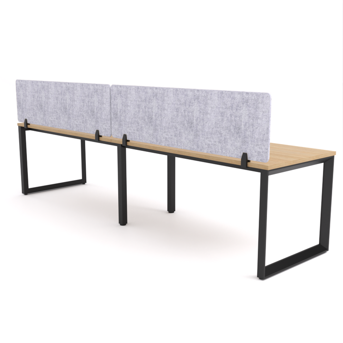California Office Workstations (Loop Legs) 2 User Single-Sided Desks With AcoustiQ Screen (Marble Gray Screen)