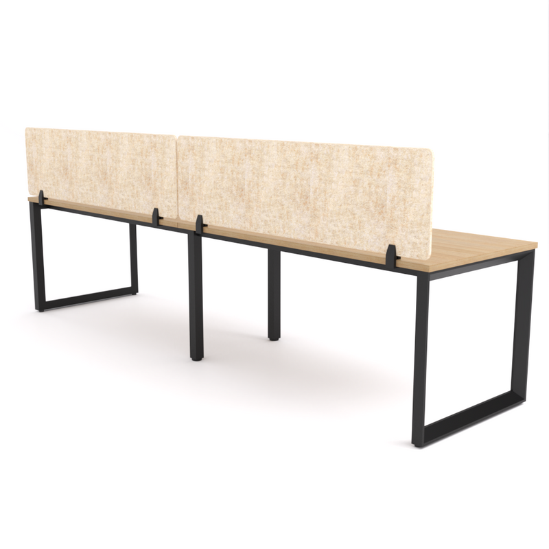 California Office Workstations (Loop Legs) 2-User Single-Sided Desk With AcoustiQ Screen (Natural Screen)-Elite Office Furniture