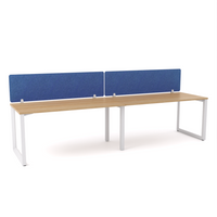 California Office Workstations (Loop Legs) 2-User Single-Sided Desk With AcoustiQ Screen (Cobalt Blue Screen)