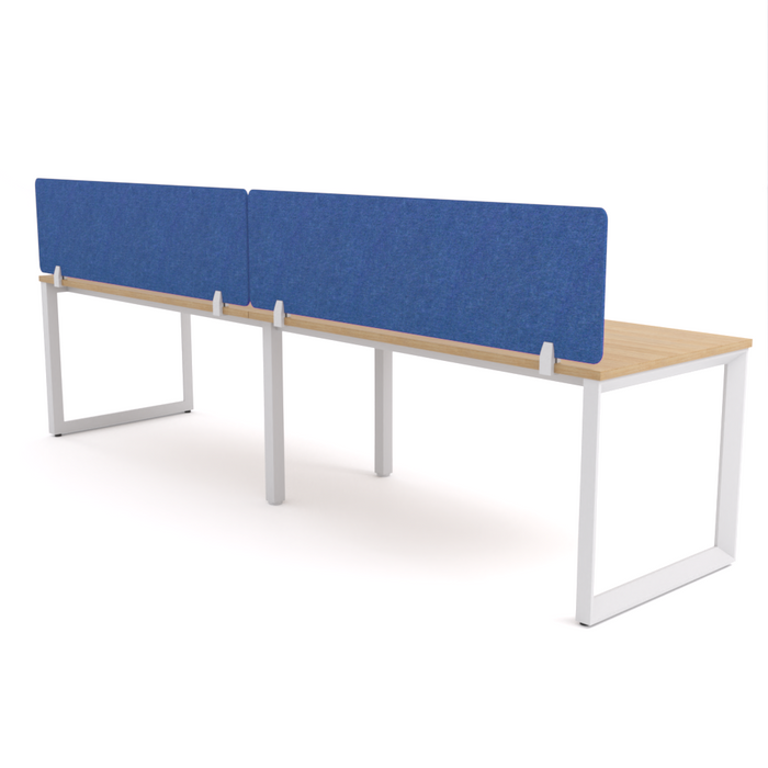 California Office Workstations (Loop Legs) 2 User Single-Sided Desks With AcoustiQ Screen (Cobalt Blue Screen)