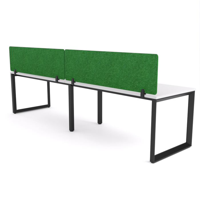 California Office Workstations (Loop Legs) 2 User Single-Sided Desks With AcoustiQ Screen (Green Screen)