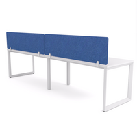California Office Workstations (Loop Legs) 2-User Single-Sided Desk With AcoustiQ Screen (Cobalt Blue Screen)