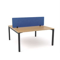 California Office Workstations (Straight Legs) 2-User Double-Sided Desk With AcoustiQ Screen (Cobalt Blue Screen)
