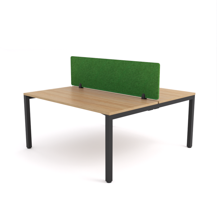 California Office Workstations (Straight Legs) 2 User Double-Sided Desks With AcoustiQ Screen (Green Screen)