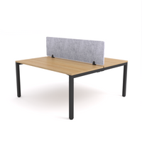 California Office Workstations (Straight Legs) 2-User Double-Sided Desk With AcoustiQ Screen (Marble Gray Screen)-Elite Office Furniture