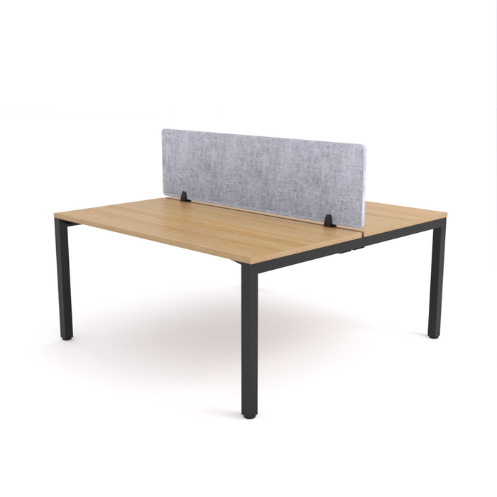 California Office Workstations (Straight Legs) 2 User Double-Sided Desks With AcoustiQ Screen (Marble Gray Screen)