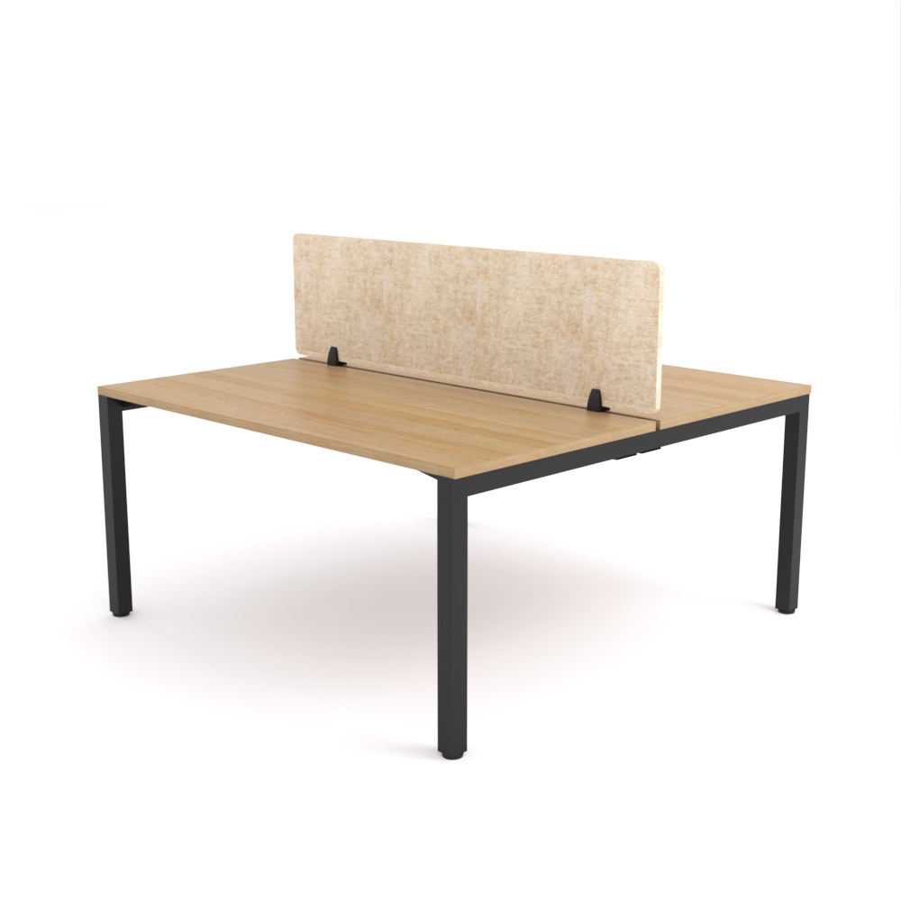 California Office Workstations (Straight Legs) 2-User Double-Sided Desk With AcoustiQ Screen (Natural Screen)