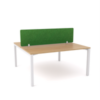 California Office Workstations (Straight Legs) 2-User Double-Sided Desk With AcoustiQ Screen (Green Screen)