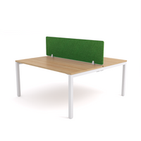 California Office Workstations (Straight Legs) 2-User Double-Sided Desk With AcoustiQ Screen (Green Screen)