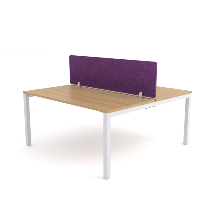 California Office Workstations (Straight Legs) 2 User Double-Sided Desks With AcoustiQ Screen (Purple Screen)