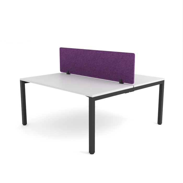 California Office Workstations (Straight Legs) 2 User Double-Sided Desks With AcoustiQ Screen (Purple Screen)