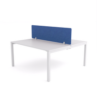California Office Workstations (Straight Legs) 2-User Double-Sided Desk With AcoustiQ Screen (Cobalt Blue Screen)