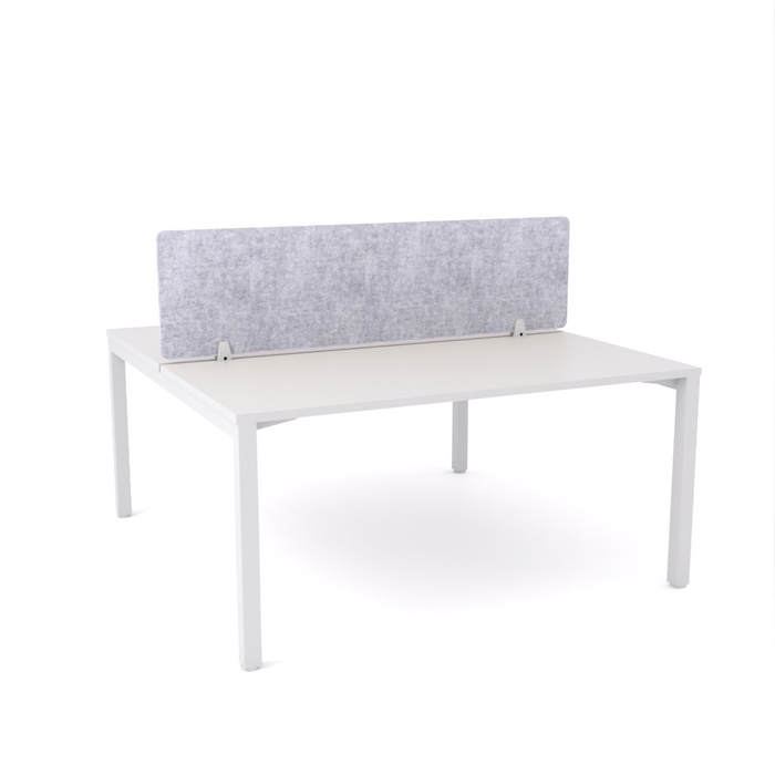California Office Workstations (Straight Legs) 2 User Double-Sided Desks With AcoustiQ Screen (Marble Gray Screen)