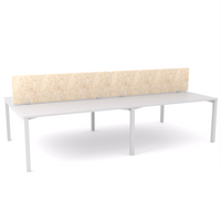 California Office Workstations (Straight Legs) 4-User Double-Sided Desk With AcoustiQ Screen (Natural Screen)