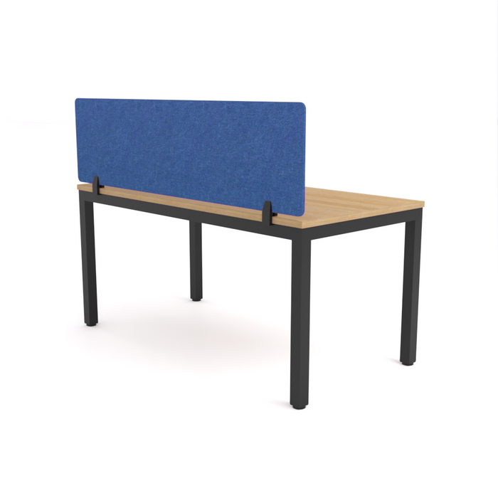 California Office Workstations (Straight Legs) 1 User Single Desk With AcoustiQ Screen (Cobalt Blue Screen)