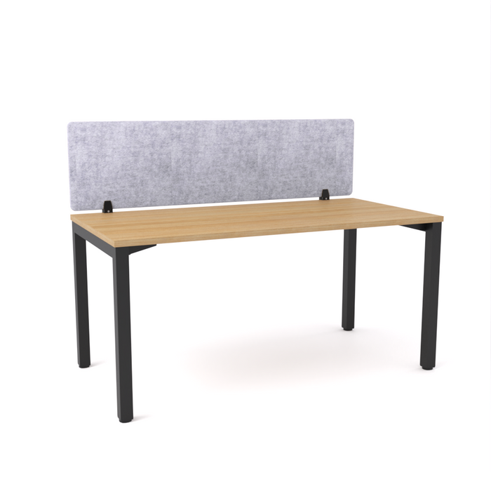 California Office Workstations (Straight Legs) 1 User Single Desk With AcoustiQ Screen (Marble Gray Screen)