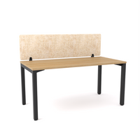 California Office Workstations (Straight Legs) 1-User Single-Sided Desk With AcoustiQ Screen (Natural Screen)