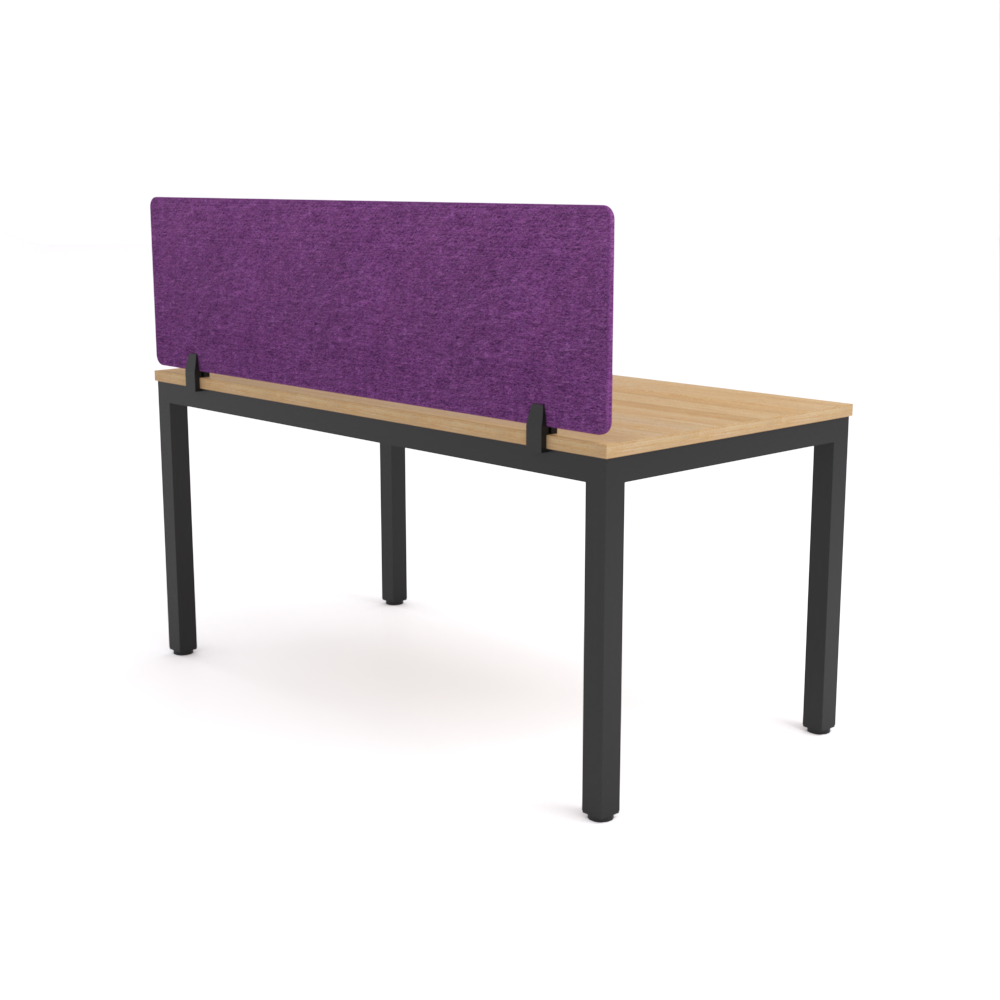 California Office Workstations (Straight Legs) 1-User Single-Sided Desk With AcoustiQ Screen (Purple Screen)