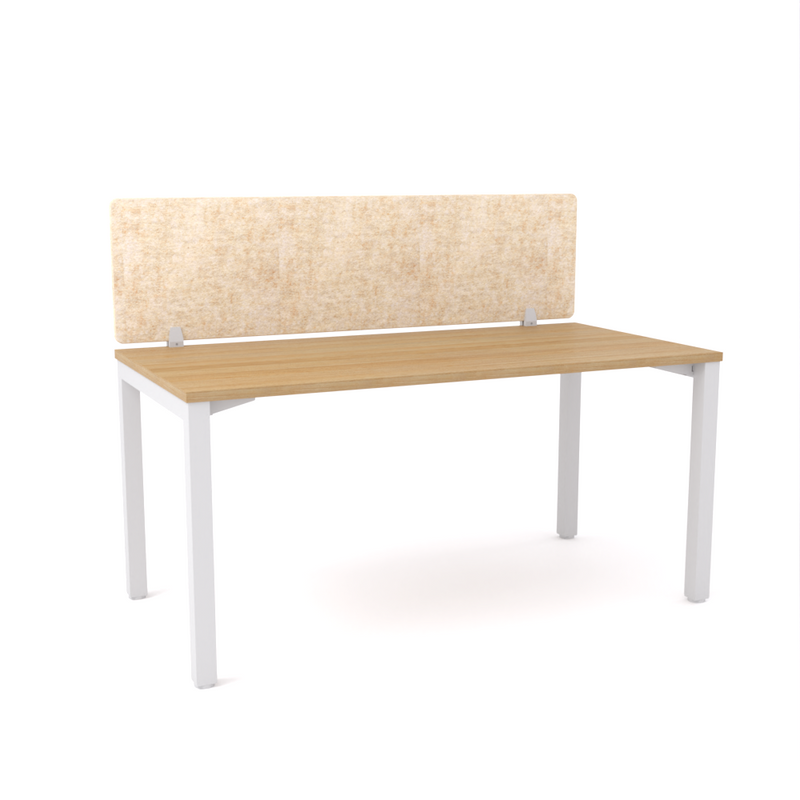 California Office Workstations (Straight Legs) 1-User Single-Sided Desk With AcoustiQ Screen (Natural Screen)